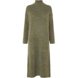 Selected - Maline - Gebreide Jurk - Maxi Lengte - Lange Mouw - Hoge Hals