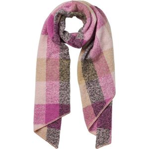 Bestseller A/S Pcpyron Checked Long Scarf Noos BC damessjaal, Stralende orchidee., One size