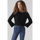 Vmginger - Pullover - Gebreid - Korte Mouwen - Boothals - Zwart