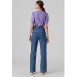 T-shirt - O-hals - 2/4 Mouwen - Volumineuze Mouwen - Regular Fit