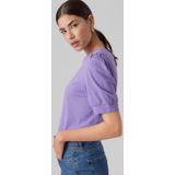 T-shirt - O-hals - 2/4 Mouwen - Volumineuze Mouwen - Regular Fit