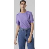 T-shirt - O-hals - 2/4 Mouwen - Volumineuze Mouwen - Regular Fit