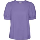 T-shirt - O-hals - 2/4 Mouwen - Volumineuze Mouwen - Regular Fit