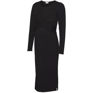MAMA.LICIOUS Mlmacy June L/S Jrs Midi Dress 2f A. Zwangerschapsjurk, zwart, L voor dames, Zwart, L