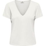 Jacqueline de Yong - T-shirt - Glitter Detail - V Hals - Korte Mouwen - Polyester Mix