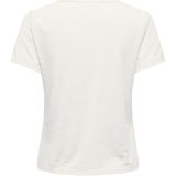 Jacqueline de Yong - T-shirt - Glitter Detail - V Hals - Korte Mouwen - Polyester Mix