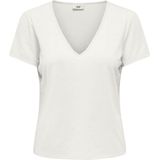 Jacqueline de Yong - T-shirt - Glitter Detail - V Hals - Korte Mouwen - Polyester Mix