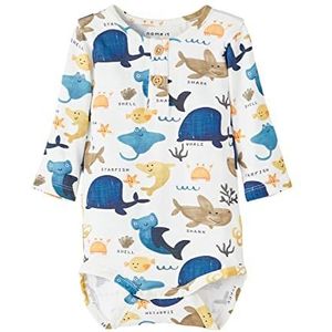 Bestseller A/S Baby-jongens NBMHARIM LS Body, Bright White, 50, wit (bright white), 50 cm