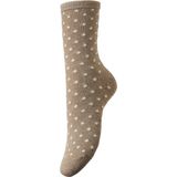 Pieces - Dots - Dames Sokken 1-Pack - Beige/Wit - Onesize