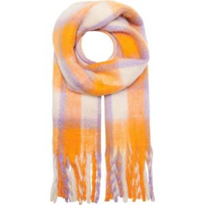 Only, Herfst/Winter Geruite Sjaal Oranje, Dames, Maat:ONE Size