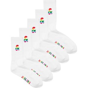 Jack & Jones - Enkelsokken - Wit - Katoen/Polyester/Elastaan - 5-Pack