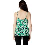 Jacqueline de Yong - V-hals Mouwloze Top - Groen - Katoen