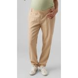 MAMALICIOUS Regular Fit Broek MLBEACH met Linnen Ecru