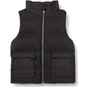 NAME IT Jongens NMMMELLOW buffervest TB buffervest, zwart, 110, Schwarz, 110 cm