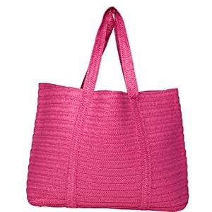 PIECES Pcloma Straw Shopper voor dames, shocking pink, Eén Maat