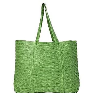 PIECES Pcloma Straw Shopper voor dames, poison green, Eén Maat