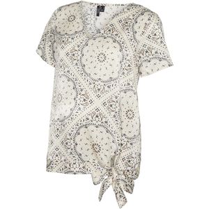 Zwangerschapstop - Geknoopt Detail - All-over Print - Korte Mouwen - Normale Lengte