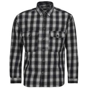 Selected Homme, Jassen, Heren, Veelkleurig, XL, Katoen, Flanellen Overshirt in Donkerblauw