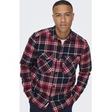 Only & Sons - Overhemd - Blauw - Katoen - Lange Mouwen