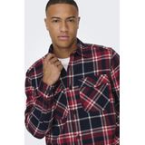 Only & Sons - Overhemd - Blauw - Katoen - Lange Mouwen