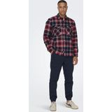 Only & Sons - Overhemd - Blauw - Katoen - Lange Mouwen