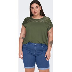 ONLY CARMAKOMA - Blousetop - Zwart - Viscose - Kanten Detail