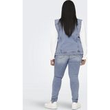 ONLY CARMAKOMA Gilet Light Blue Denim met Knoopsluiting