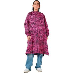 Noisy may Dames Nmsky L/S bedrukte regenponcho Noos regenponcho, Java/Aop:zebra Pink Yarrow, One size