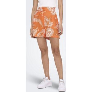 ONLY - Bella - Korte Broek - Oranje - All-over Print