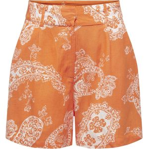 ONLY - Bella - Korte Broek - Oranje - 50% Viscose 35% Katoen 15% Linnen