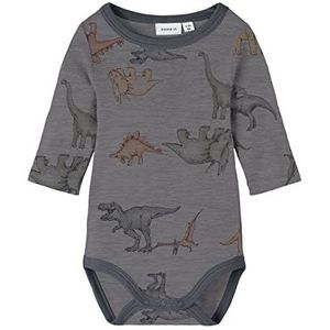 NAME IT Nbmwillow Wool Ls Body Xxiii Body Baby Jongens, Zilver Filigree/Aop:aop