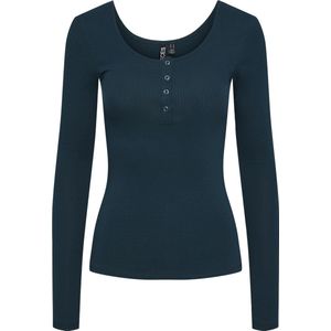 Pieces T-shirt Pckitte Ls Top Noos Bc 17101437 Reflecting Pond Dames