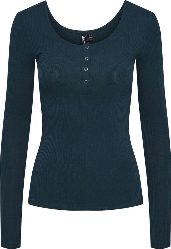 Pieces T-shirt Pckitte Ls Top Noos Bc 17101437 Reflecting Pond Dames