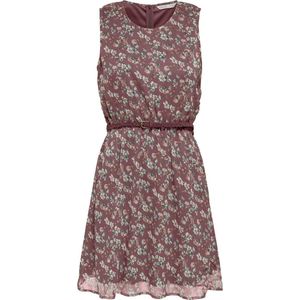 ONLY Women's ONLMEDINA S/L Belt Dress WVN jurk, Rose Brown/AOP: Flower, 38, roze/bruin/aop: bloem, 38