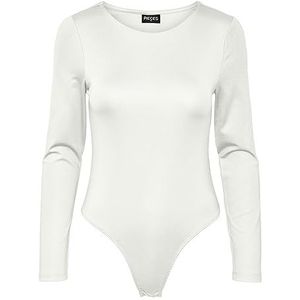 Pieces body lange mouw - PCNEJA - Bodysuit naadloos - Ronde hals - Zwart - Beige - Wit - XL