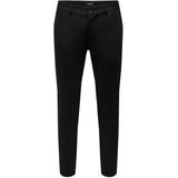 Onsmark - Tapered Fit - Cropped Chinobroek - Beige - Stretchy Stof