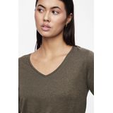 Pieces - Billo T-shirt - Gestreept - Lurex - Lange Mouwen - Regular Fit