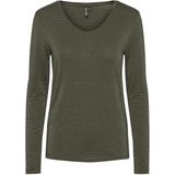 Pieces - Billo T-shirt - Gestreept - Lurex - Lange Mouwen - Regular Fit