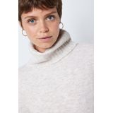 Tricot Jurk - Eggnog - Breisel - Lange Mouwen - Colkraag - Zijsplitjes