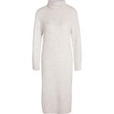 Tricot Jurk - Eggnog - Breisel - Lange Mouwen - Colkraag - Zijsplitjes