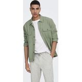 Only & Sons - Onskennet Ls Linen Overshirt - Swamp - Overhemd