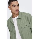 Only & Sons - Onskennet Ls Linen Overshirt - Swamp - Overhemd