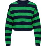 ONLY Gestreepte Trui ONLMALAVI Donkerblauw/ Groen