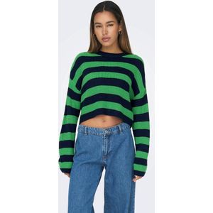 ONLY Gestreepte Trui ONLMALAVI Donkerblauw/ Groen