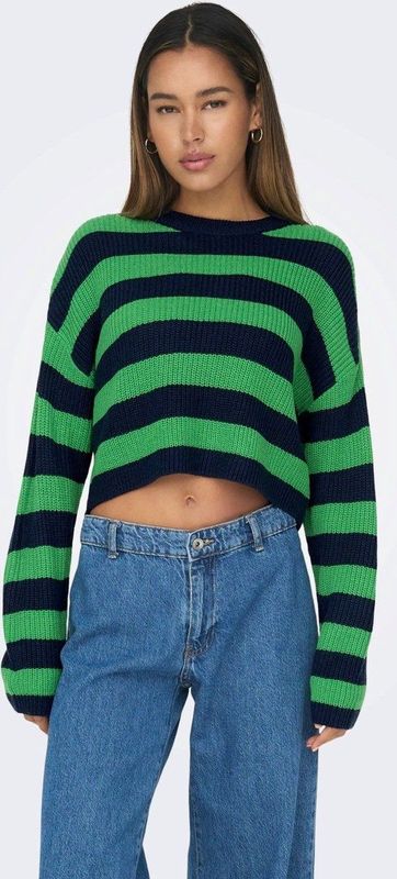 ONLY Gestreepte Trui ONLMALAVI Donkerblauw/ Groen