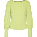 Vero Moda - VMVIBE Puff Sleeve Top - Dames Trui - Sharp Green - 95% Polyester, 5% Elastaan