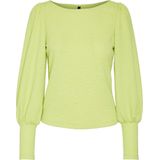 Vero Moda - VMVIBE Puff Sleeve Top - Dames Trui - Sharp Green - 95% Polyester, 5% Elastaan