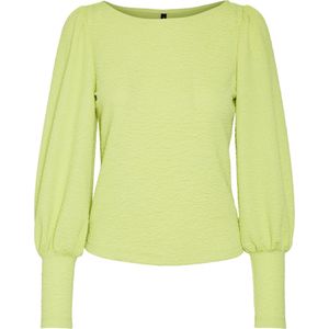 Vero Moda - VMVIBE Puff Sleeve Top - Dames Trui - Sharp Green - 95% Polyester, 5% Elastaan