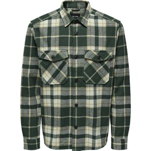 Only & Sons - Overhemd - Blauw - Katoen - Lange Mouwen