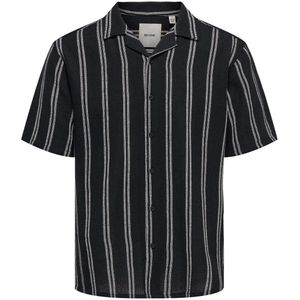 ONLY & SONS - Onstrev Life Reg Stripe SS Shirt - Heren Overhemd - Dark Navy